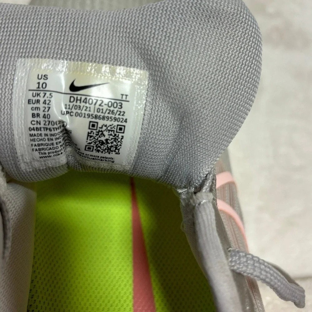 Nike Womens Air Zoom Pegasus 39 Running Shoes Size 10 Gray‎ Pink DH4072-003